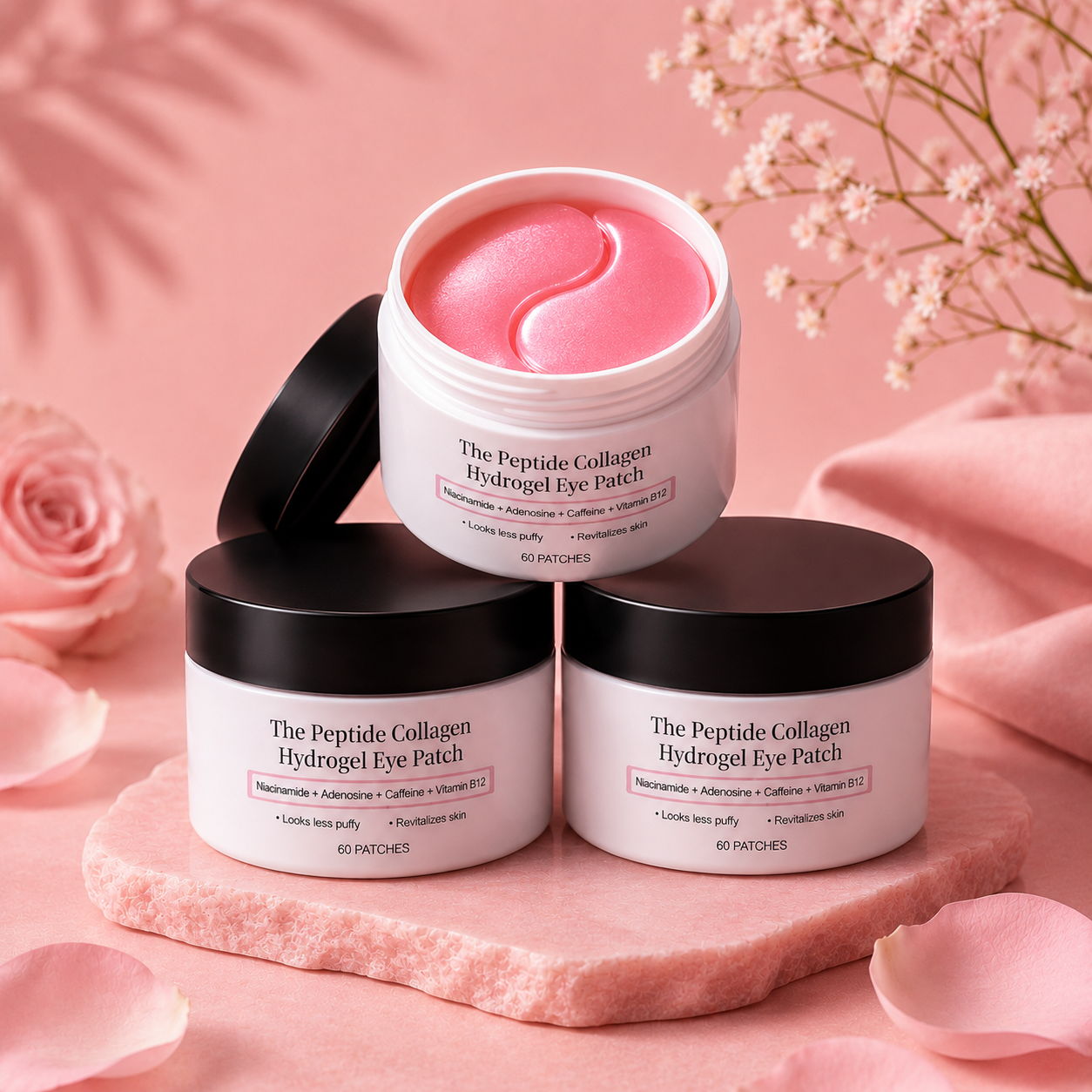 Patch Occhi al Collagene Rosa™ – Trattamento Hydrogel Illuminante Contorno Occhi