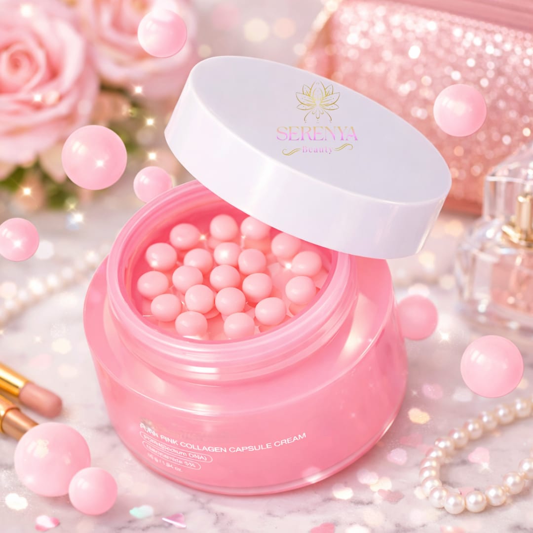 Perle di Collagene Rosa™️- Crema Viso Idratante con Capsule al Collagene