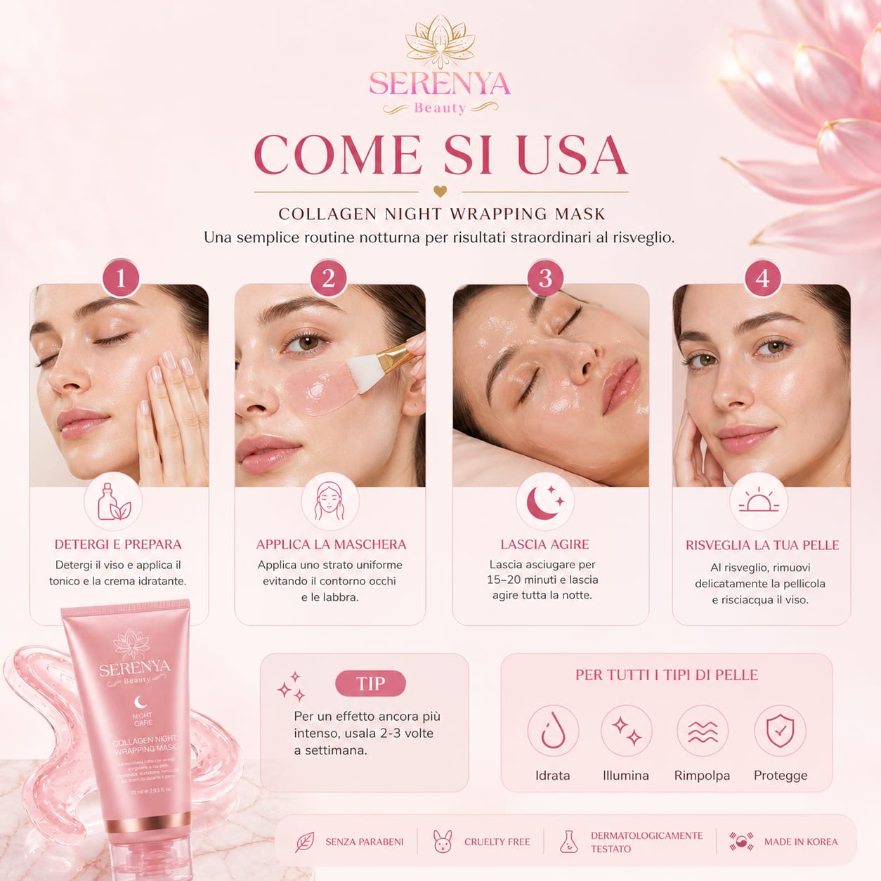 Collagen Night Mask™️- Maschera Notte Coreana al Collagene