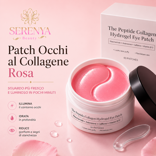 Patch Occhi al Collagene Rosa™ – Trattamento Hydrogel Illuminante Contorno Occhi