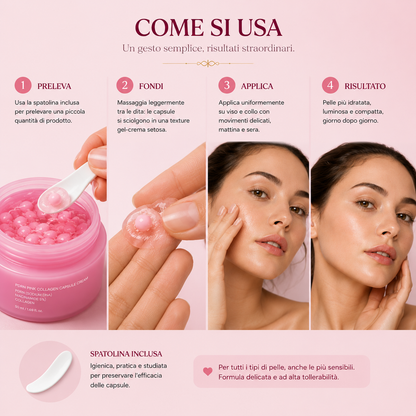 Perle di Collagene Rosa™️- Crema Viso Idratante con Capsule al Collagene