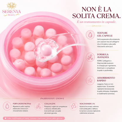 Perle di Collagene Rosa™️- Crema Viso Idratante con Capsule al Collagene